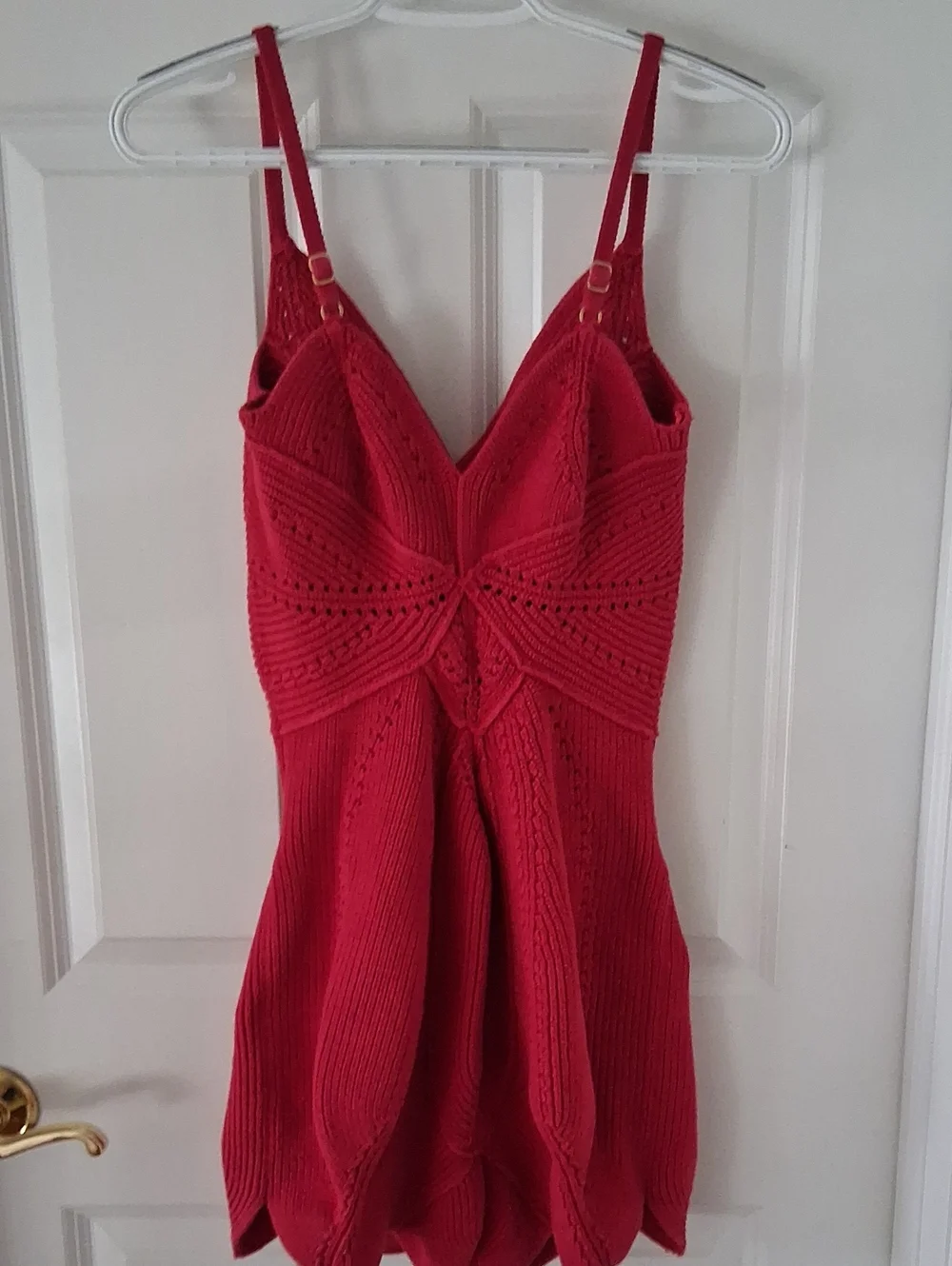 Cult Gaia RTR Marlow Red Knit Cutout Spaghetti Strap Mini Dress Size XL - Picture 6 of 15